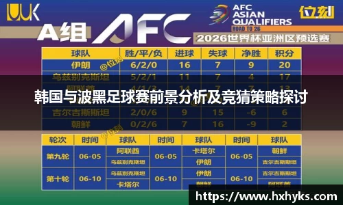 韩国与波黑足球赛前景分析及竞猜策略探讨